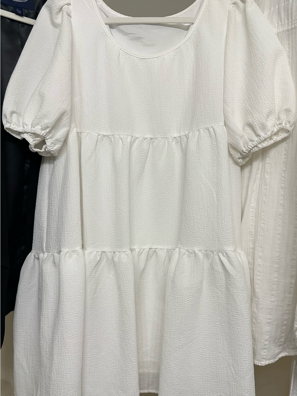 SHEIN White Lightweight Dress with Puff Sleeves